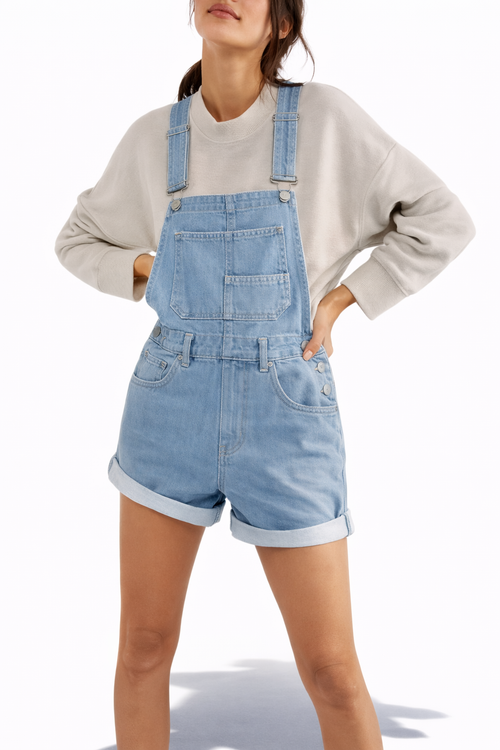 Salopette  Short en Jean Vintage