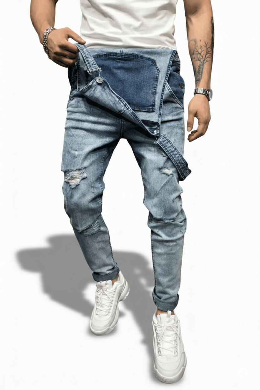 Salopette en Jean Trouée