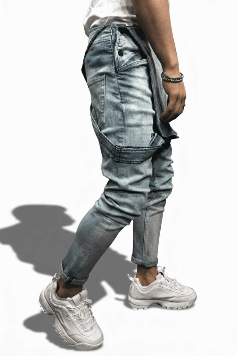 Salopette en Jean Trouée